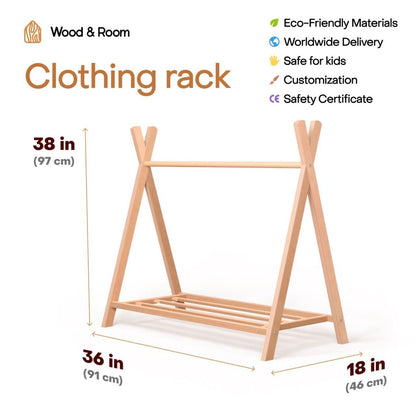 Montessori Wooden Scandinavian  Wardrobe & Storage Unit