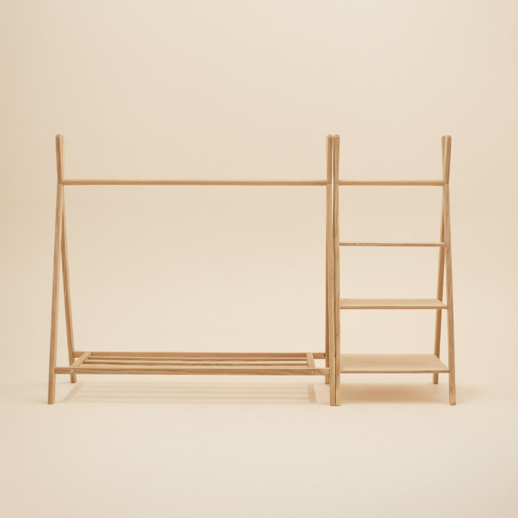 Montessori Wooden Scandinavian  Wardrobe & Storage Unit