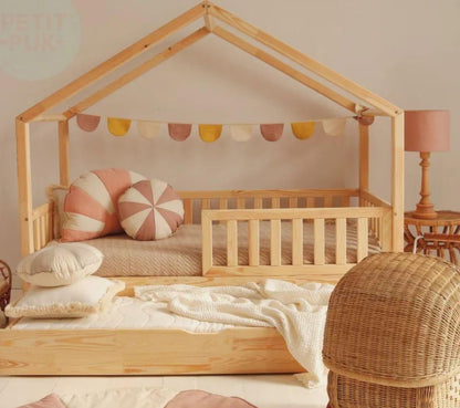 Montessori House Floor Bed with Storage