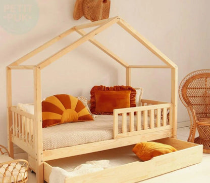 Montessori House Floor Bed with Storage